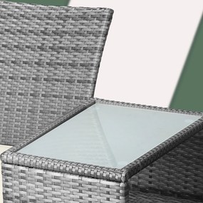 Banco de jardim Polyrattan 2 lugares 143x55x88cm cinzento/bege