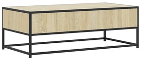Mesa de centro 100x50x35cm deriv. madeira/metal carvalho sonoma