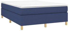 Cama com molas/colchão 140x200 cm tecido azul