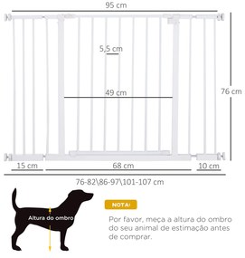 PawHut Barreira de Segurança para Animais de Estimação Extensível para