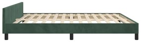 Estrutura de cama c/ cabeceira 180x200 cm veludo verde-escuro