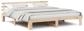 Estrutura de Cama de Madeira de Pinho Natural Natural