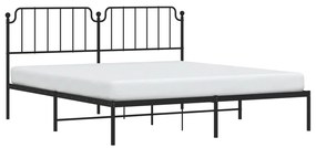 Estrutura de cama com cabeceira 160x200 cm metal preto