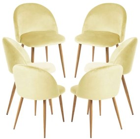 Pack 6 Cadeiras Vint Veludo - Amarelo dourado