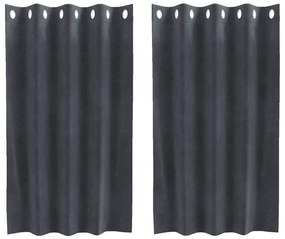 Cortinas Blackout com Ilhós 2 pcs Veludo Cinza Claro