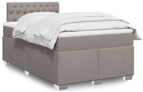 Cama com molas/colchão 120x200 cm tecido castanho-acinzentado