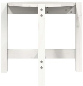 Mesa de centro Ø 52,5x45 cm madeira de pinho maciça branco