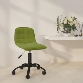 vidaXL Cadeira de jantar giratória veludo verde-claro