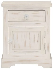 Mesa de cabeceira 40x30x50cm madeira de mangueira maciça branco