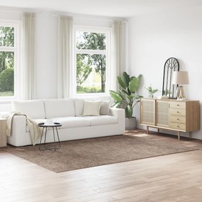 Tapete Shaggy vidaXL com base em látex Marrom 200x290 cm