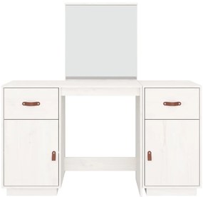 Conjunto de toucador com espelho pinho maciço branco