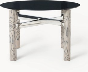 Mesa de jantar com tampo de vidro Sam, vários tamanhos