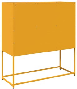 Aparador 100,5x39x107 cm aço laminado a frio amarelo mostarda