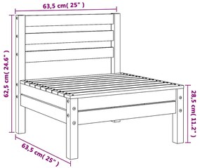 Sofás s/ apoios braços p/ jardim 2pcs pinho maciço castanho-mel