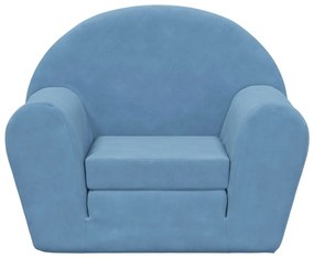 Sofá-cama infantil pelúcia macia azul