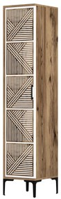 Roupeiro Kumsal P – Nogueira e Branco – 40 cm x 47,5 cm x 201,4 cm