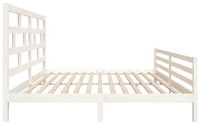 Estrutura de cama super king pinho maciço 180x200 cm branco