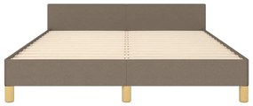 Cama sem colchão 140x190 cm tecido castanho-acinzentado