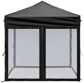 Tenda para festas dobrável com paredes laterais 2x2 m preto