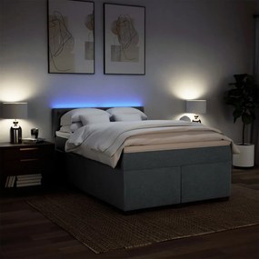 Cama com molas/colchão 160x200 cm tecido cinzento-escuro