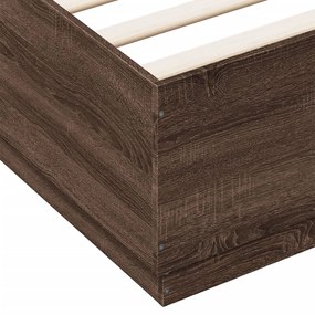Estrutura de cama 150x200cm derivados madeira carvalho castanho