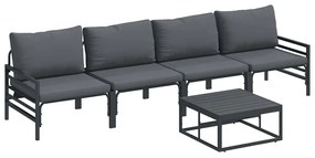 Conjunto de Sofá de Jardim 5 pcs Antracite Aço
