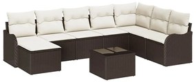 Conjunto de Sofá de Jardim com 8 Peças e Almofadas Cinza feito de Poli