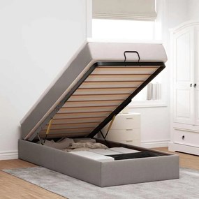 vidaXL Estrutura de cama otomana com colchão tecido cinzento 100x200cm