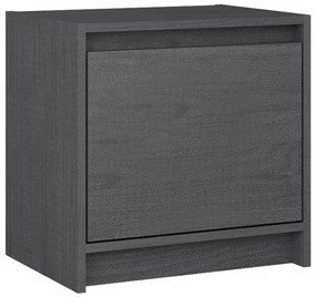 Mesa de cabeceira 40x30,5x40 cm madeira de pinho maciça cinza
