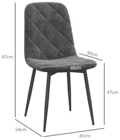 Conjunto de 4 Cadeiras de Jantar Modernas Cadeiras de Cozinha Estofada