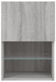 Móvel de TV com luzes LED 40,5x30x60 cm cinzento sonoma