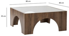 Mesa de Café Seine – Nogueira Escuro Cinzento – 80cm x 35cm x 80cm