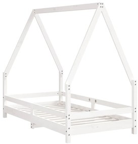 Estrutura de cama infantil 80x160 cm pinho maciço branco