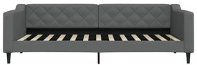 Sofá-cama c/ gavetão e gavetas 90x200 cm tecido cinzento-escuro