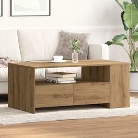 Mesa de Centro vidaXL - Carvalho Artisan - 102x55x43,5 cm - Feita de M