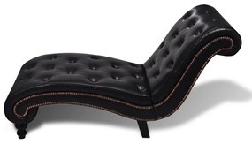 Chaise longue couro artificial castanho
