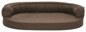 Cama para cães ergonómica 75x53 cm aspeto linho castanho