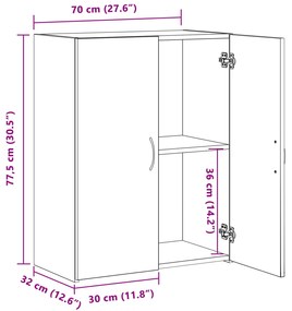 gabinete de escritório Madeira Velha 60x32x77.5 cm Madeira Engenheirad