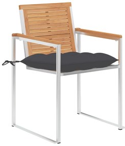 Cadeiras de jardim 6 pcs c/ almofadões madeira de teca maciça