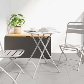 Mesa de Jardim Dobrável vidaXL Bege 55x55x73 cm Aço
