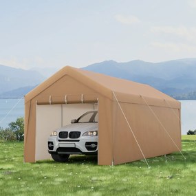 Tenda de jardim portátil para garagem carros, festas, jardim, eventos 301 x 600 cm com laterais amovíveis e porta exterior com fechadura Amarelo