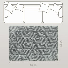 Tapete Sala de Estar 170x120 cm Tapete Lavável na Máquina de Lavar Pelo Curto Estilo Moderno Cinzento Escuro