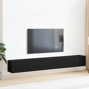 vidaXL Conjunto com 3 Mesas de TV - Madeira Engenheirada Preta