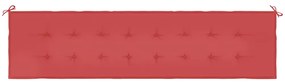 Almofadão p/ banco de jardim 200x50x4 cm tecido vermelho