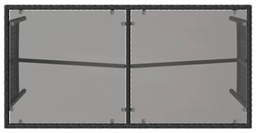 3 pcs conjunto de jantar p/ jardim c/ almofadões vime PE preto