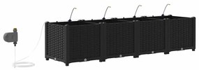 Jardineiras de Jardim 1 pc Preto 160 x 40 x 37.5 cm Plástico