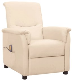 vidaXL Poltrona de massagens tecido cor creme