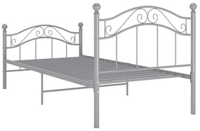 Estrutura de cama 90x200 cm metal cinzento
