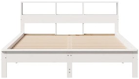 Cama sem colchão 135x190 cm madeira de pinho maciça branco