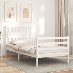 Estrutura de cama com cabeceira 90x200 cm madeira maciça